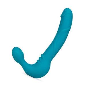 Temptasia Luna Strapless Vibrating Silicone Dildo, Teal-The Stockroom