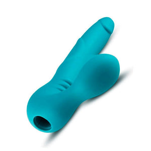 Temptasia Luna Strapless Vibrating Silicone Dildo, Teal-The Stockroom