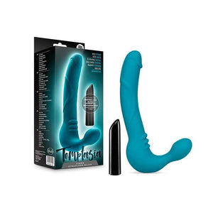 Temptasia Luna Strapless Vibrating Silicone Dildo, Teal-The Stockroom