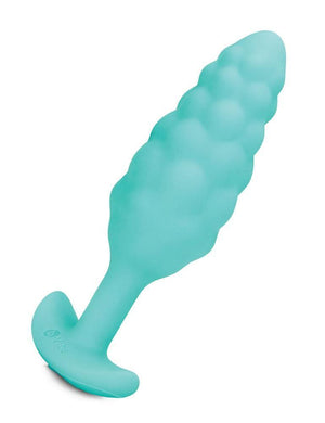 b-Vibe Texture Butt Plug Bump, Aqua, Small-The Stockroom