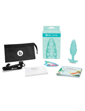 b-Vibe Texture Butt Plug Bump, Aqua, Small-The Stockroom