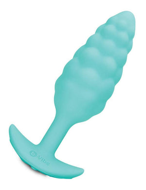 b-Vibe Texture Butt Plug Bump, Aqua, Small-The Stockroom