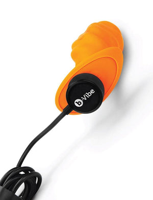 b-Vibe Texture Butt Plug Swirl, Orange, Medium-The Stockroom