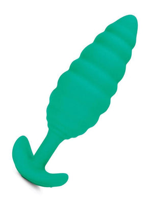 b-Vibe Texture Butt Plug Twist, Green, Large-The Stockroom