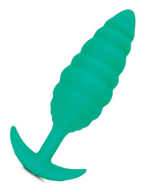 b-Vibe Texture Butt Plug Twist, Green, Large-The Stockroom