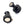 Load image into Gallery viewer, A pair of Magnetic Nipple Power Pinchers are displayed against a blank background. They are black and resemble the back of a thumbtack with a small crystal at the top. There is a magnet at the base of the pinchers.
