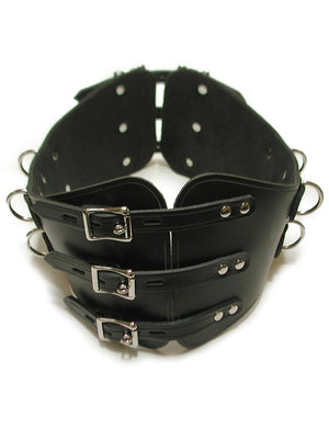 The Leather BDSM Waist Cincher is displayed against a blank background.