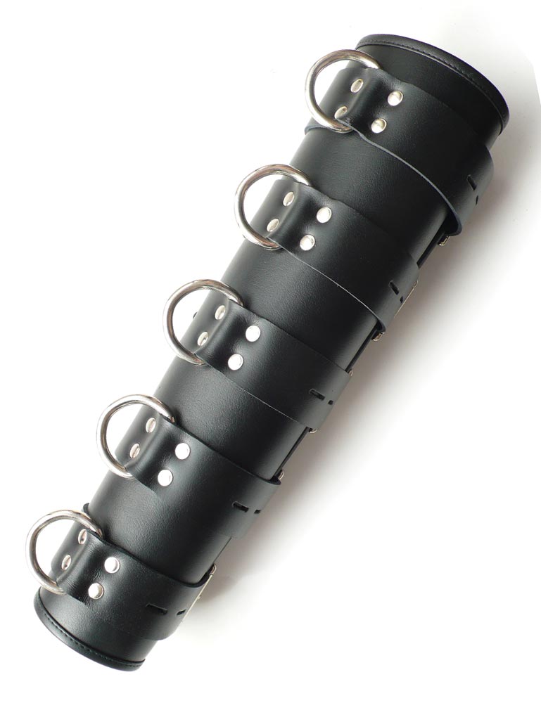 One of the Premium Arm Splints With Locking Buckles is displayed against a blank background. It has five adjustable buckles down the length of it, and each one has a D-ring.