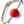 Load image into Gallery viewer, The Medical Silicone Ball Gag is shown against a blank background. The gag is made of a matte red silicone ball with white leather strips on each side. These strips are connected via silver D-rings to an adjustable tan leather strap.
