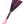 Load image into Gallery viewer, The Joanna Angel Flogger is shown against a blank background. The flogger has a mixture of black and hot pink falls. The handle is black leather with pink accents and a pink leather wrist loop at the base.
