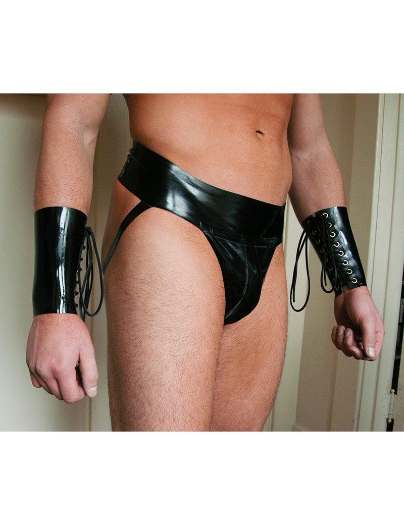 Lace Up Rubber Gauntlets-The Stockroom