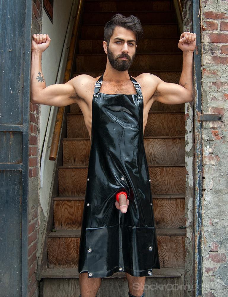 Rubber Apron with Cockhole and Pocket-The Stockroom