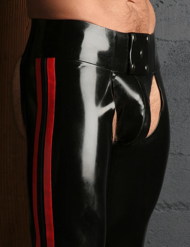 Latex Chaps with Side Stripes-The Stockroom