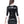 Load image into Gallery viewer, A brunette woman wearing the Wednesday dress by Syren Latex in black poses in front of a blank background, facing away from the camera. The dress has a zipper up the back. 
