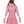 Load image into Gallery viewer, A blonde woman with pigtails wearing the Wednesday Swing Dress by Syren Latex in pink poses in front of a blank background, facing away from the camera. The dress has a zipper up the back.
